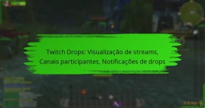 Twitch Drops: Visualização de streams, Canais participantes, Notificações de drops